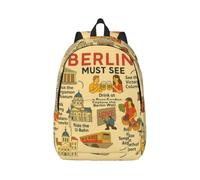 Cxzmnba Berlin See - Mochila de viaje con correa ajustable, perfecta para el trabajo, viajes, universidad, bolsa de moda, Black, S, Clásico