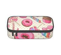 Cxzmnba Colorido estuche para lápices con forma de dona y magdalenas para niños y niñas, esencial para el regreso a clases, suministros para estudiantes, bolsa para lápices, Black, Talla única