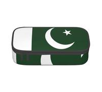 Cxzmnba Estuche para lápices con la bandera de Pakistán para niños y niñas, esencial para el regreso a clases, suministros para estudiantes, bolsa para lápices, Black, Talla única, Organizador de