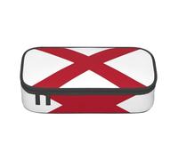 Cxzmnba Estuche para lápices con la bandera del estado de Alabama para niños y niñas, esencial para el regreso a clases, suministros para estudiantes, bolsa para lápices, Black, Talla única