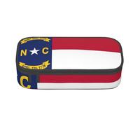 Cxzmnba Estuche para lápices con la bandera del estado de Carolina del Norte para niños y niñas, esencial para el regreso a clases, suministros para estudiantes, bolsa para lápices, Black, Talla única
