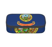 Cxzmnba Estuche para lápices con la bandera del estado de Idaho para niños y niñas, esencial para el regreso a clases, suministros para estudiantes, bolsa para lápices, Black, Talla única, Organizador