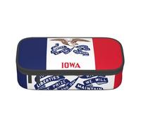 Cxzmnba Estuche para lápices con la bandera del estado de Iowa para niños y niñas, esencial para el regreso a clases, suministros para estudiantes, bolsa para lápices, Black, Talla única, Organizador