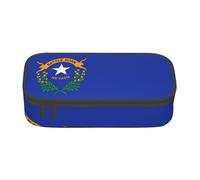 Cxzmnba Estuche para lápices con la bandera del estado de Nevada para niños y niñas, esencial para el regreso a clases, suministros para estudiantes, bolsa para lápices, Black, Talla única