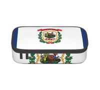 Cxzmnba Estuche para lápices con la bandera del estado de Virginia Occidental para niños y niñas, esencial para el regreso a clases, suministros para estudiantes, bolsa para lápices, Black, Talla