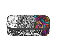 Cxzmnba Estuche para lápices de cerebro izquierdo y derecho para niños y niñas, esencial para el regreso a clases, suministros para estudiantes, bolsa para lápices, Black, Talla única, Organizador de