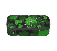 Cxzmnba Estuche para lápices de hojas del día de San Patricio para niños y niñas, esencial para el regreso a clases, suministros para estudiantes, bolsa para lápices, Black, Talla única, Organizador