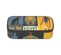 Cxzmnba Estuche para lápices de la serie Ancient Egypt Tribe para niños y niñas, esencial para el regreso a clases, suministros para estudiantes, bolsa para lápices, Black, Talla única, Organizador de