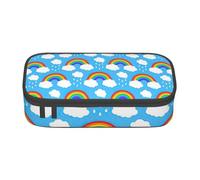 Cxzmnba Estuche para lápices Rainbow Clouds Raindrop para niños y niñas, esencial para el regreso a clases, suministros para estudiantes, bolsa para lápices, Black, Talla única, Organizador de bolsas