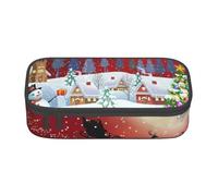 Cxzmnba Estuche para lápices Red Sky Snow Flake para niños y niñas, esencial para el regreso a clases, suministros para estudiantes, bolsa para lápices, Black, Talla única, Organizador de bolsas