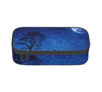 Cxzmnba Estuche para lápices Wolf in The Moonlight para niños y niñas, esencial para el regreso a clases, suministros para estudiantes, bolsa para lápices, Black, Talla única, Organizador de bolsas