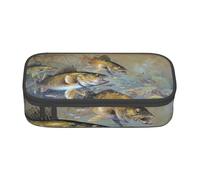 Cxzmnba Fishing Lake Fishermen - Estuche para lápices para niños y niñas, esencial para el regreso a clases, suministros para estudiantes, bolsa para lápices, Black, Talla única, Organizador de bolsas