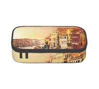 Cxzmnba Hermoso estuche con vista al canal de Venecia para niños y niñas, esencial para el regreso a clases, suministros para estudiantes, bolsa para lápices, Black, Talla única, Organizador de bolsas