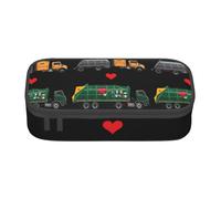 Cxzmnba I Love Garbage Trucks - Estuche para lápices para niños y niñas, esencial para el regreso a clases, suministros para estudiantes, bolsa para lápices, Black, Talla única, Organizador de bolsas
