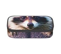 Cxzmnba Little Raccoon Face 1 - Estuche para lápices para niños y niñas, esencial para el regreso a clases, suministros para estudiantes, bolsa para lápices, Black, Talla única, Organizador de bolsas
