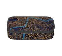 Cxzmnba London England City Map - Estuche para lápices para niños y niñas, esencial para el regreso a clases, suministros para estudiantes, bolsa para lápices, Black, Talla única, Organizador de