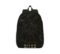 Cxzmnba Milan City Map Mochila con correa ajustable, perfecta para el trabajo, viajes, universidad, bolsa de moda, Black, S, Clásico