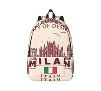 Cxzmnba Milan Cityscape - Mochila italiana con correa ajustable, perfecta para el trabajo, viajes, universidad, bolsa de moda, Black, S, Clásico