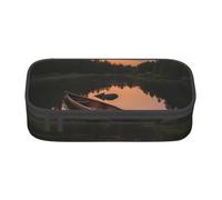 Cxzmnba Moonlit Canoe Allagash River - Estuche para niños y niñas, esencial para el regreso a clases, suministros para estudiantes, bolsa para lápices, Black, Talla única, Organizador de bolsas