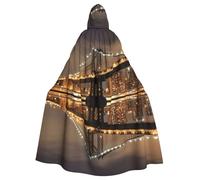 Cxzmnba New York Manhattan Bridge Night - Disfraz unisex de cosplay para Halloween, capa con capucha para fiesta, uniforme de longitud completa