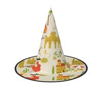 Cxzmnba Paquete de 2, sombrero de fiesta con símbolos de cultura europea, sombrero de Halloween, artículos esenciales para festivales, disfraz y cosplay, talla única