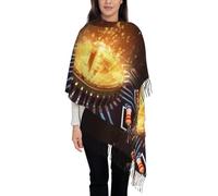 Cxzmnba Procesador de computadora con bufanda de borla mágica ligera, cálida y larga con borlas para trajes de primavera, otoño e invierno, accesorio acogedor, Negro, talla única