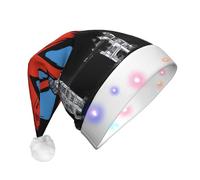 Cxzmnba Sombrero de Navidad LED con bandera británica con la tierra de Londres, gorra de Papá Noel iluminada unisex para adultos, regalo de vacaciones y fiestas y Año Nuevo