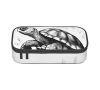 Cxzmnba Turtle Write - Estuche para lápices para niños y niñas, esencial para el regreso a clases, suministros para estudiantes, bolsa para lápices, Black, Talla única, Organizador de bolsas