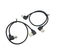 CY 2pcs Izquierda Derecha Ángulo USB 2.0 A Macho - B Macho Impresora Escáner 90 Grados Cable 50cm