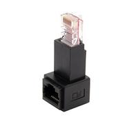 CY 90 Degree de ángulo 8P8 C FTP STP UTP Cat 5e macho a hembra adaptador de extensión de red Ethernet LAN