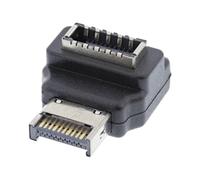 CY Adaptador 20 Pines Tipo E Macho a Tipo E USB 3,1, Cabezal de Panel Frontal, extensión de Placa Base Hembra, Adaptador de Datos en ángulo de 90 Grados