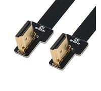 CY Adaptador de cable HDMI tipo A a HDMI CYFPV Dual HDMI tipo A macho a macho HDTV FPC Cable plano para FPV HDTV Fotografía aérea multicóptero 90 grados en ángulo a la izquierda