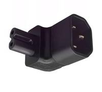 CY Adaptador de extensión de alimentación Power C14 Macho a C7 Hembra de 2 Pines IEC60320, convertidor de CA con Conector en ángulo de 90 Grados.