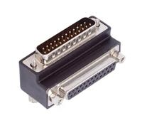 CY - Adaptador DSUB paralelo LPT AES/EBU DB25 pin macho tuerca a hembra adaptador de extensión DB macho acodado 90 grados hacia abajo