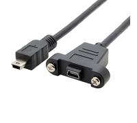 CY - Cable adaptador de extensión mini USB de 50 cm macho a hembra con tornillos