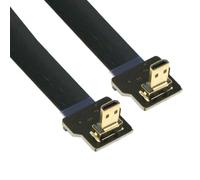 CY Cable Cable plano ultrafino Micro HDMI macho a Micro HDMI macho en ángulo FPC 1080P para FPV HDTV, multicóptero, fotografía aérea D3-D3 (20 cm)