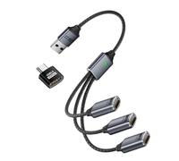 CY Cable concentrador HUB USB 2.0 Tipo A de 3 Puertos, alimentación de Bus 1 a 3, Datos para computadora portátil, computadora de Escritorio, teléfono, Mouse, Teclado, Impresora y Disco.