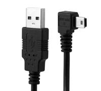 CY - Cable de datos mini USB tipo B de 5 pines macho en ángulo recto de 90 grados a USB 2.0 macho con ferrita, 3 m