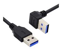CY Cable de datos USB 3.0 tipo A macho a recto 3.0 tipo A macho de 5 Gbps, ángulo de 90 grados, 40 cm