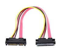 ChenYang Cable de extensión SATA III 3.0 de 22 pines SATA macho a hembra, cable de extensión de alimentación de datos, 30 cm