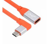 CY Cable de extensión USB3.2 macho a hembra de 20 Gbps, ángulo de 90 grados, ultra suave y flexible, con 100 W, 8K, 5K, USB 4.0 tipo C, compatible con Thunderbolt 3/4 (30 cm)