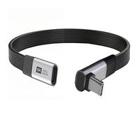CY Cable de extensión USB5.0 80Gbps 240W 16K 8K 60Hz 5K plano delgado FPC macho a hembra, en ángulo hacia arriba, 90 grados, compatible con USB4.0 Thunderbolt3/4/5 de 40Gbps (20cm)