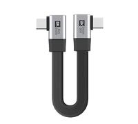 CY Cable de extensión USB5.0 80Gbps 240W 16K 8K 60Hz 5K Slim FPC macho a macho, doble ángulo recto de 90 grados, compatible con USB4.0 de 40Gbps y Thunderbolt3/4/5 (20cm)