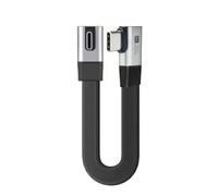CY Cable de extensión USB5.0 80Gbps 240W 16K 8K 60Hz 5K Slim FPC macho a macho, perfil bajo a conector en ángulo recto de 90 grados, compatible con USB4.0 Thunderbolt3/4/5 de 40Gbps (20cm)