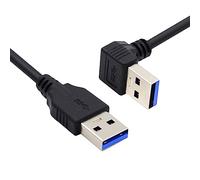 CY Cable en ángulo, USB 3.0 tipo A macho a recto 3.0 tipo A macho, cable de datos de 5 Gbps, 90 grados hacia abajo, ángulo de 40 cm