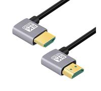 CY Cable HDMI 2.1 ultrafino para HDTV, 8K, 4K, súper flexible, delgado, en ángulo izquierdo a ángulo derecho, 90 grados, tipo A, para computadora, HDTV (50 cm)