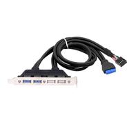 CY Cable Interno Cuatro USB2.0 y USB 3,0 Panel de Montaje Hembra a Placa Base Cable Deflector de 9 Pines 19 Pines 20 Pines con Soporte PCI 50cm