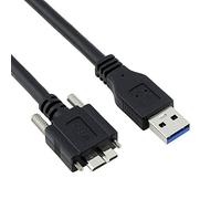 CY Cable Micro USB 3.0 de un solo tornillo de bloqueo a datos USB 3.0, cable de alimentación de 5 Gbps para cámara industrial VR (1,2 m)
