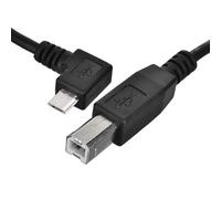 CY Cable OTG Micro USB macho a B estándar macho Micro OTG en ángulo izquierdo de 90 grados a USB tipo B impresora escáner SSD disco instrumento musical electrónico teclado MIDI cable 60 cm