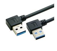 CY Cable USB 3.0 tipo A de 20 cm, 90 grados, ángulo izquierdo a derecho, cable de datos para computadora de disco duro